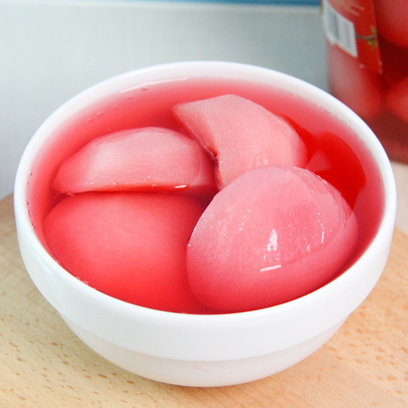 罐头丹东毛桃720g红心桃瓣水果罐头新鲜孕妇桃