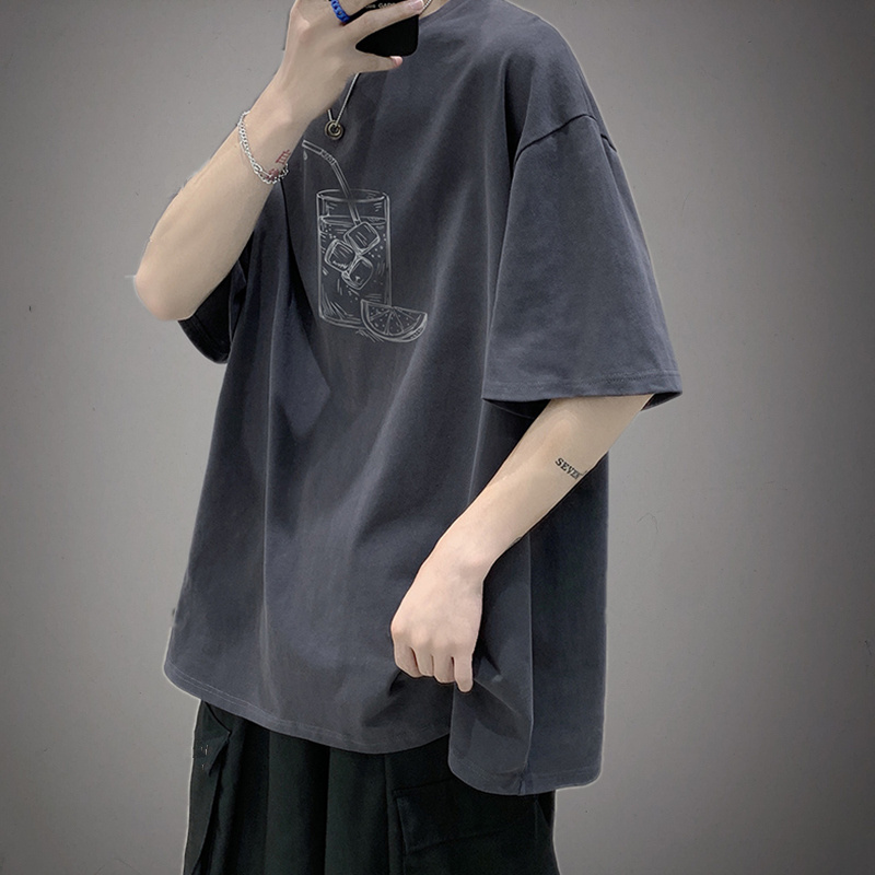 短袖t恤男韩版潮流宽松休闲半袖体恤潮牌ins百搭大码夏季帅气上衣