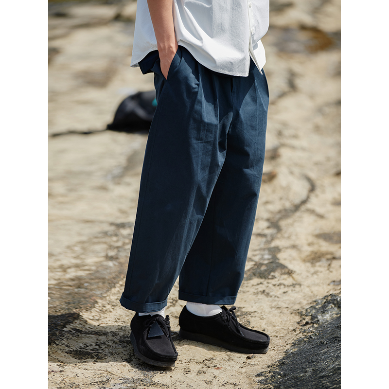 CountryMoment 21SS夏季日系锥形直筒九分裤学生复古宽松休闲裤男