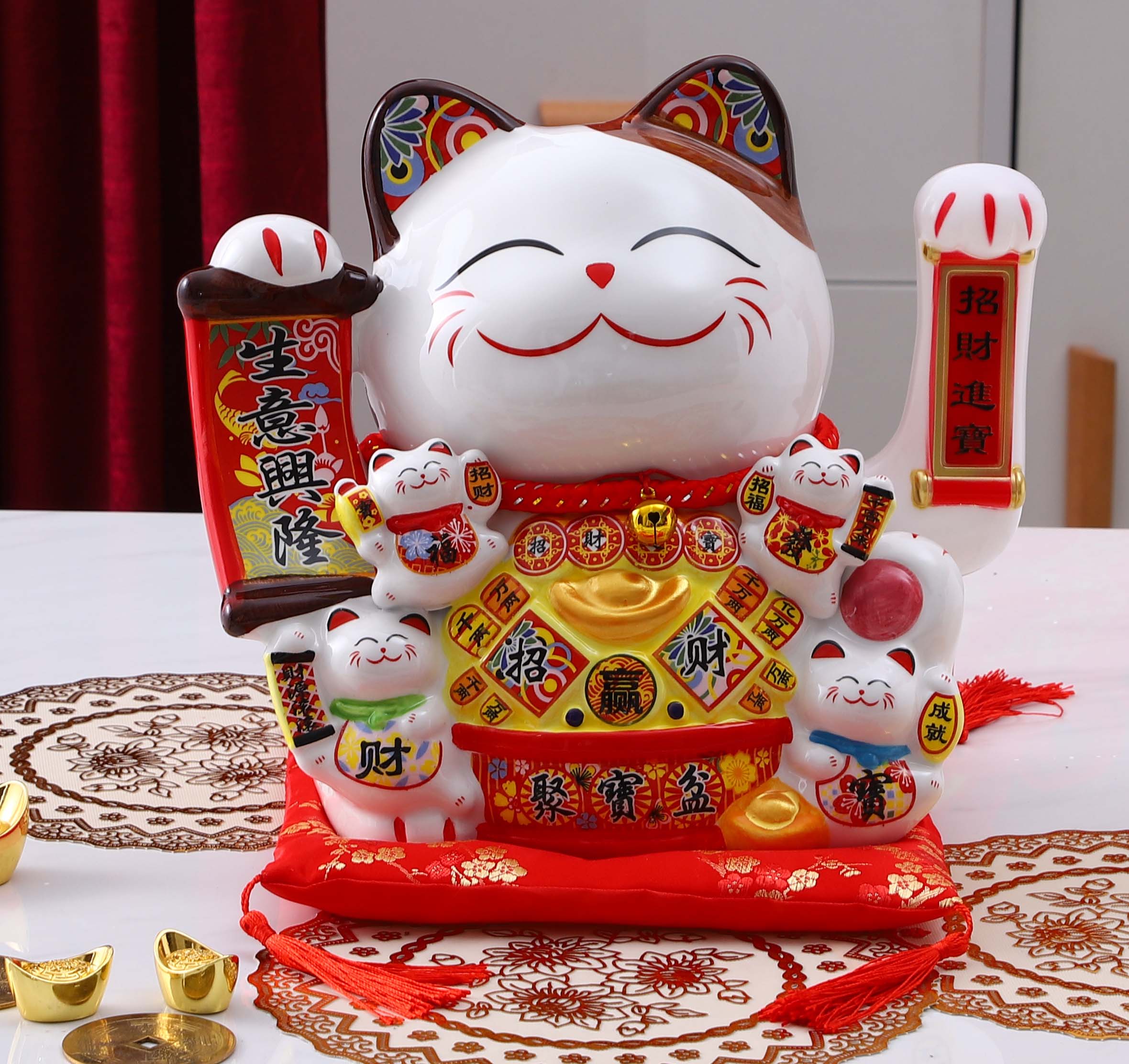 招财猫摆件开业大号电动摇手店铺家居客厅收银台招财猫