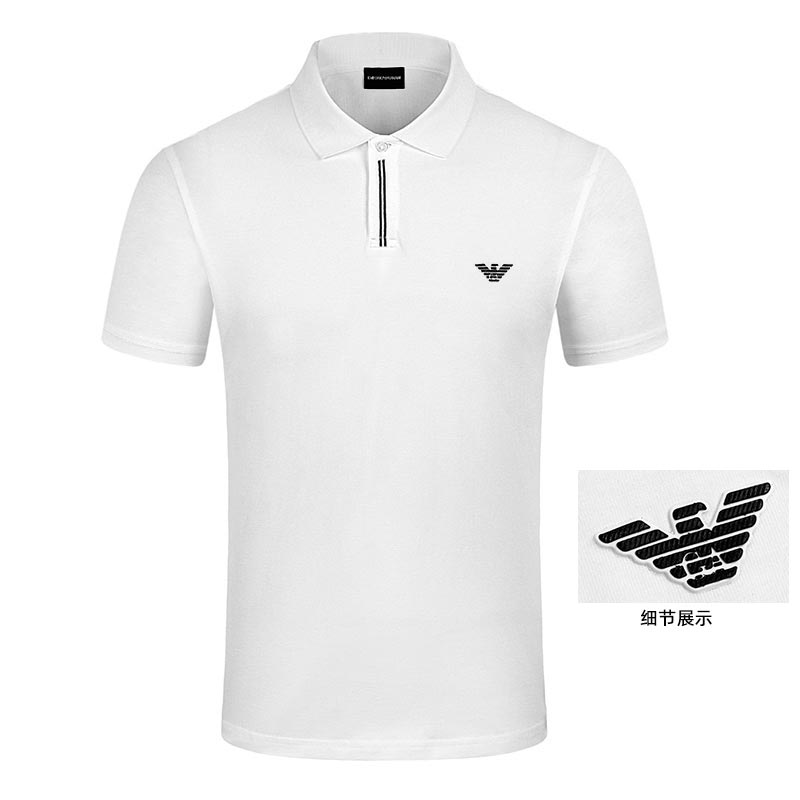 Armani/阿玛尼夏季新款小鹰标男士翻领POLO衫短袖T恤休闲百搭修身