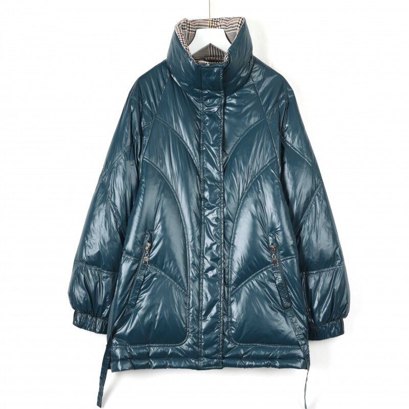 千屿轻奢定制简搭格子拉链口袋羽绒服mskkyrf12082021羽绒服