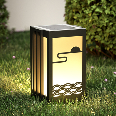 户外新中式中式太阳能草坪灯别墅防水接电园林围墙头灯景观庭院灯饰