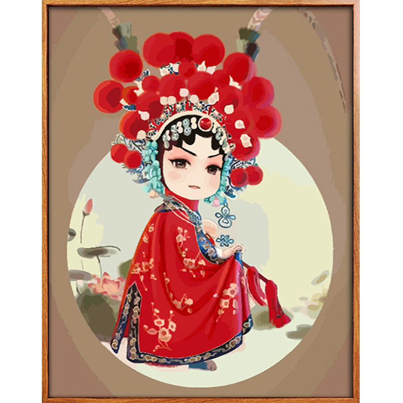 diy数字油画人物京剧花旦中国国风古典戏曲少女diy
