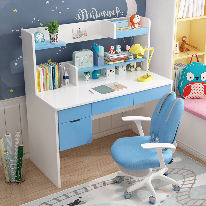 儿童学习桌椅套装书桌书柜一体家用小学生写字台儿童学习桌