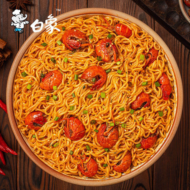 泡面白象大辣娇小小龙虾拌面方便面113gx6包宿舍宿舍方便面