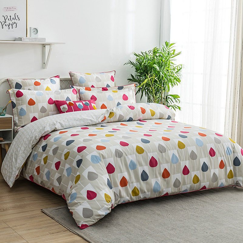 sanderson40支印花四件套长绒棉