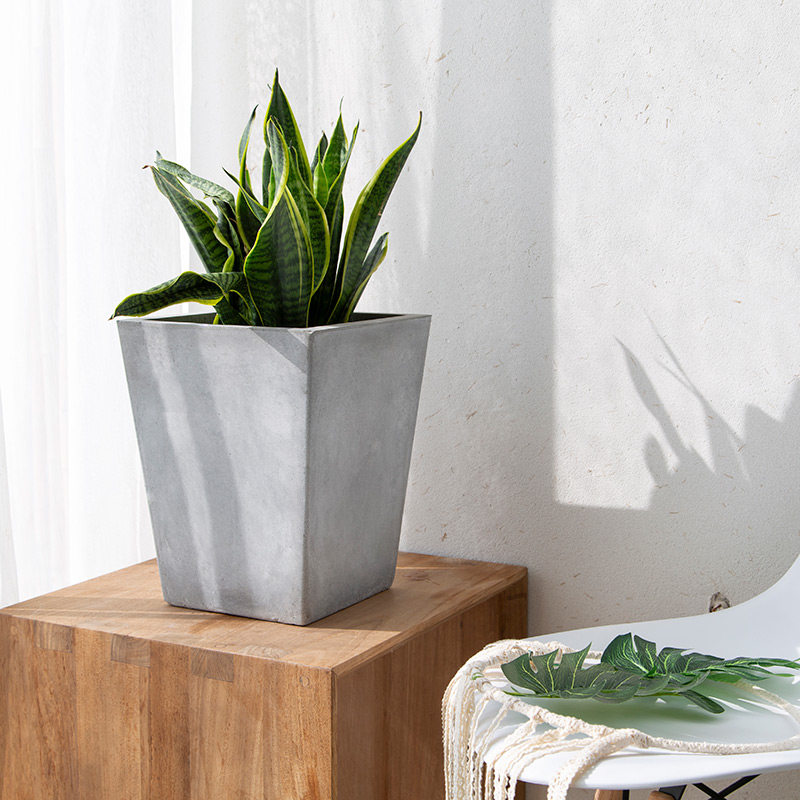 玄之祥石梯形水泥花盆方口高筒镁简约北欧风格花盆