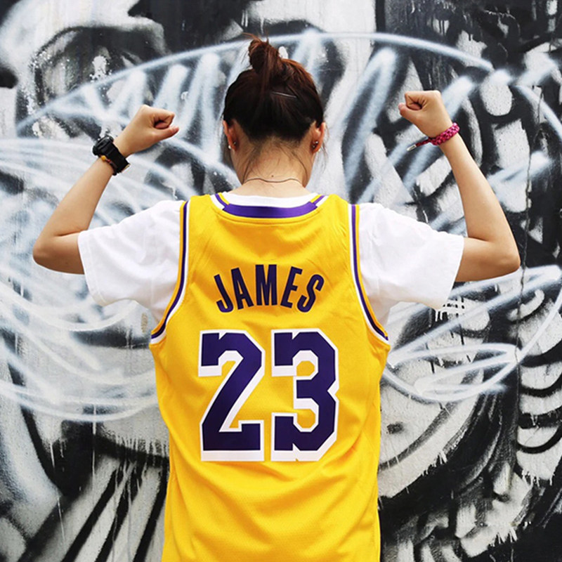 湖人队黑曼巴23号詹姆斯刺绣定制球衣james总冠冠军篮球服