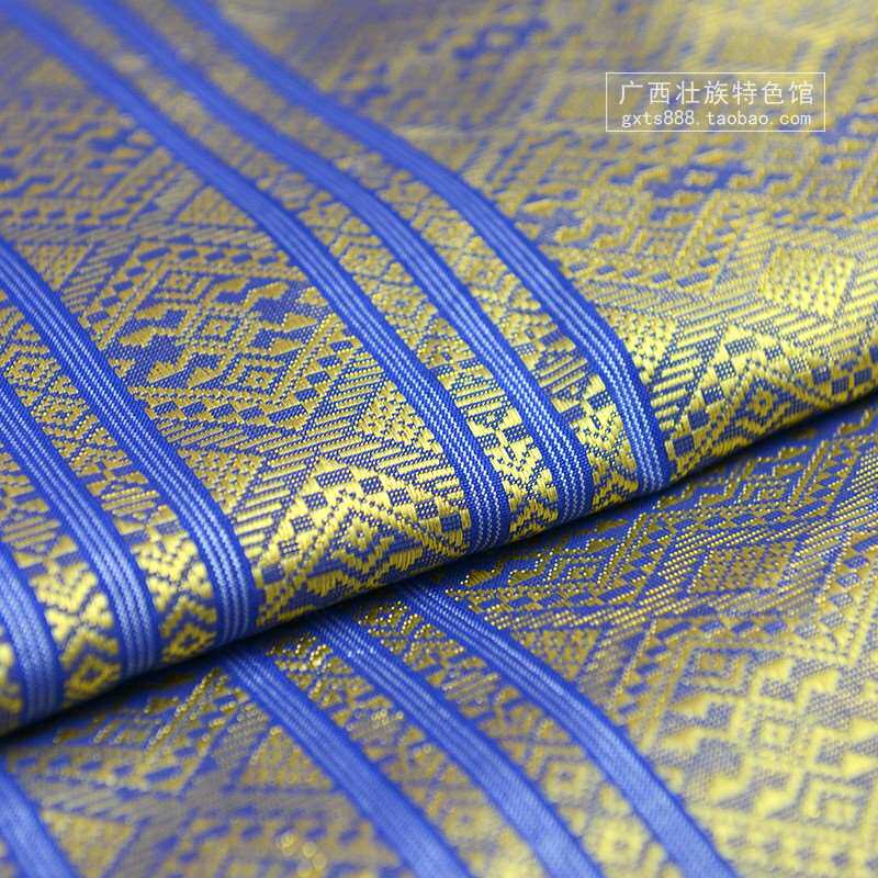布料广西壮锦1米金色提花刺绣织锦缎中式家装壮锦