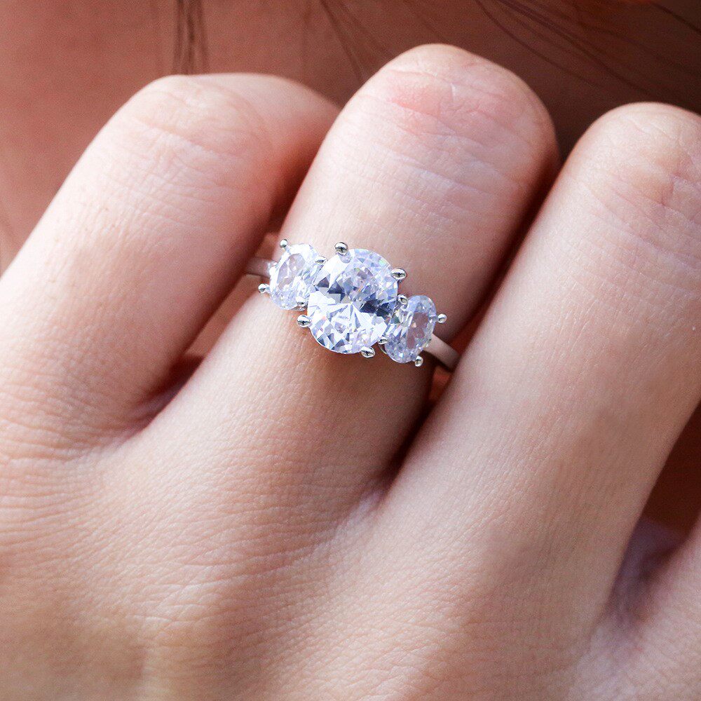 新款欧美气质蛋形锆石女士戒指高品质指环手饰戒指