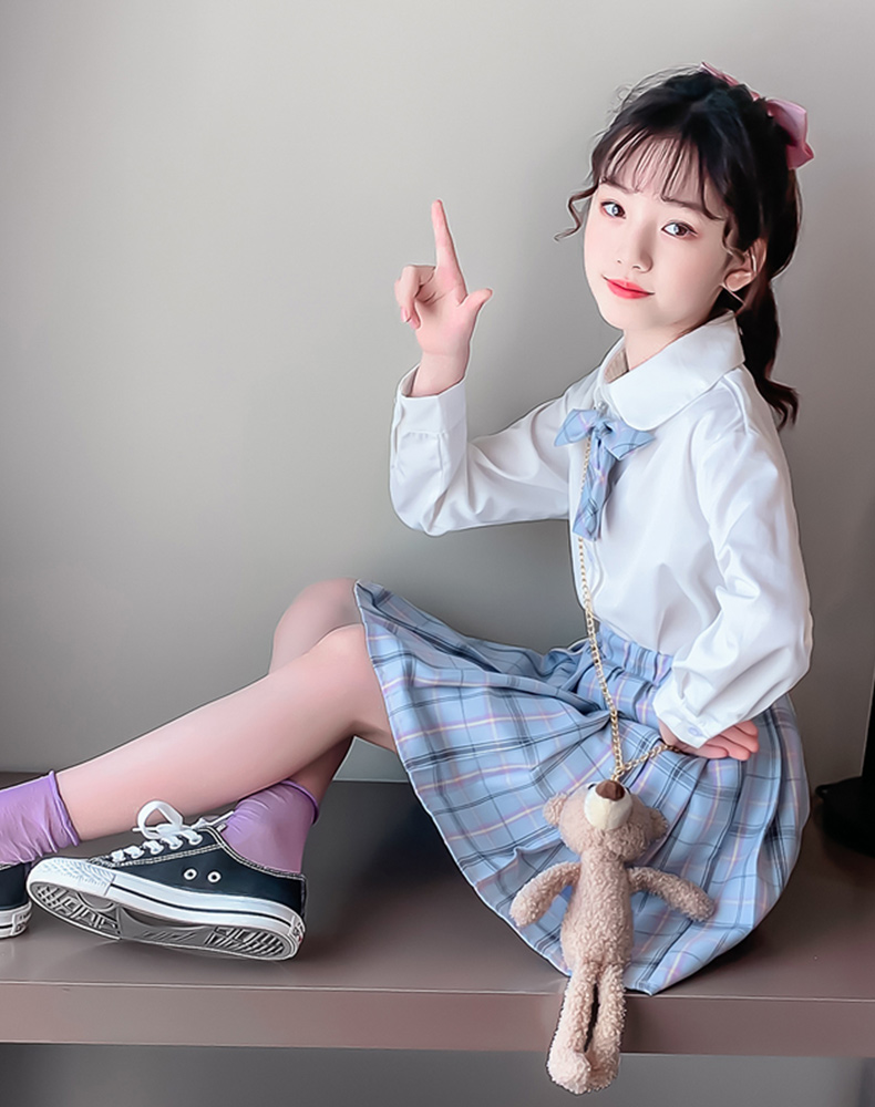女童小学生10格裙女孩3-12岁中大jk学院cosplay女装