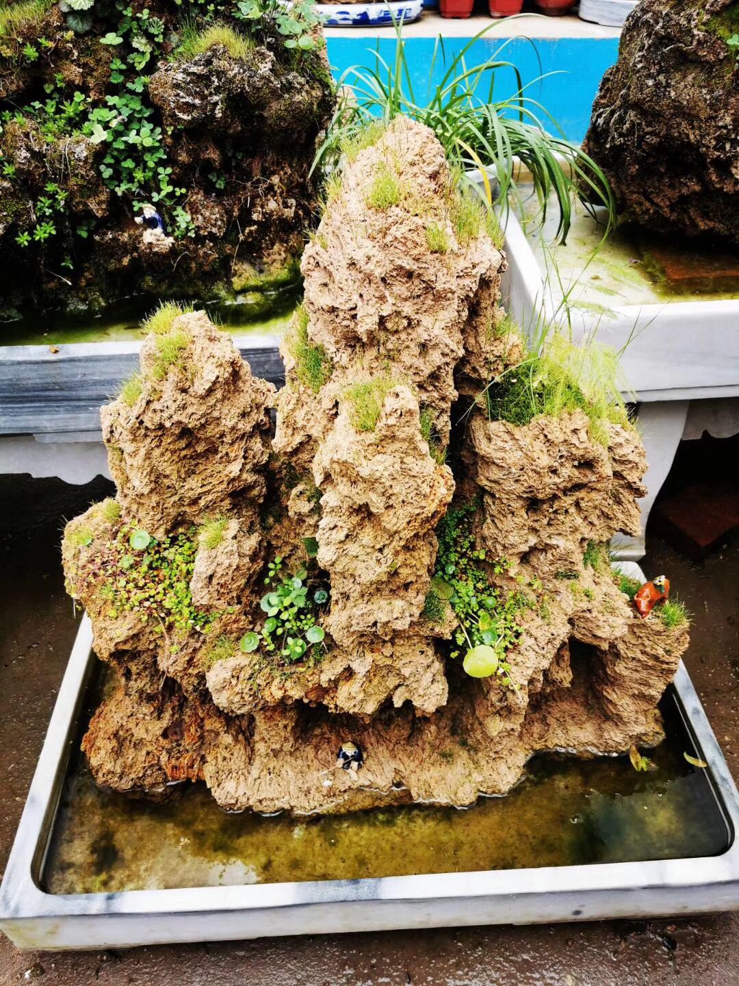 大型天然吸水石原石假山盆景庭院鱼池上水石石山水秀石流水小摆件