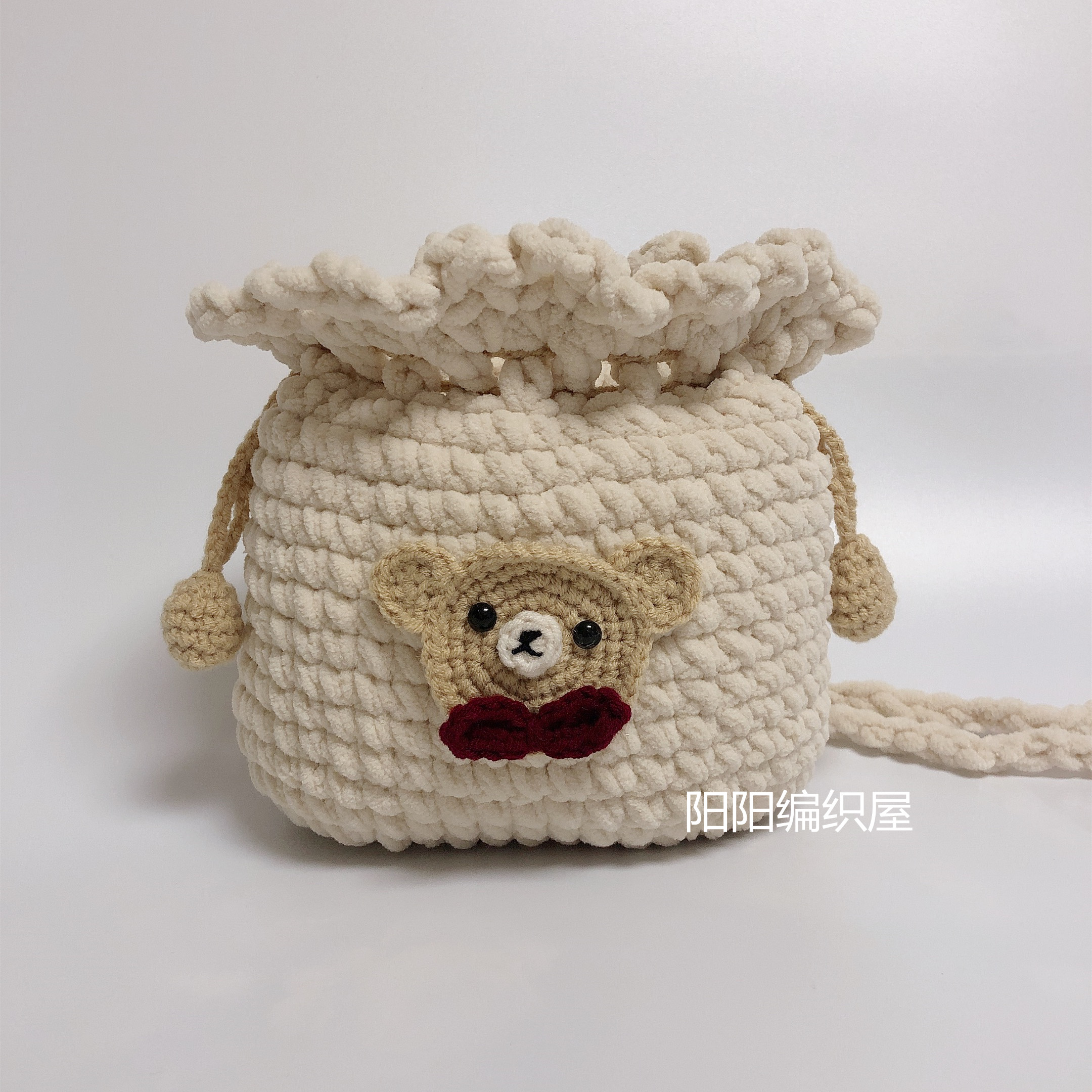 手工斜挎单肩制成品女自毛线钩针编织包钩针材料diy编织材料包