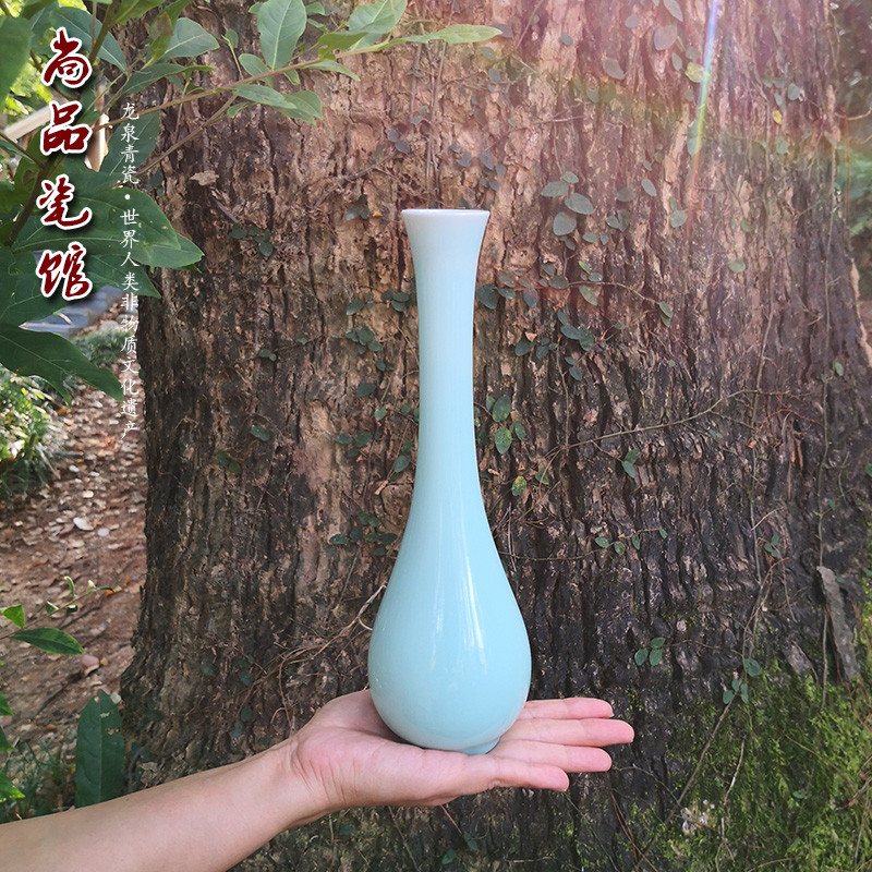 长颈观音杨柳枝玉净瓶净水水瓶居家花插插花供佛花瓶