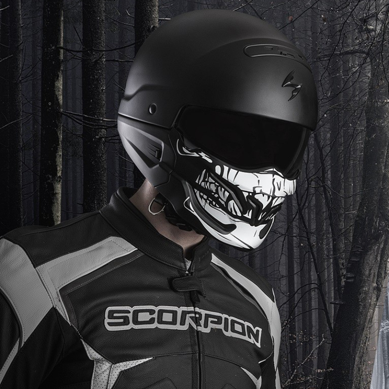 美国Scorpion蝎子头盔哈雷摩托车复古战士全盔男四季防雾镜片半盔