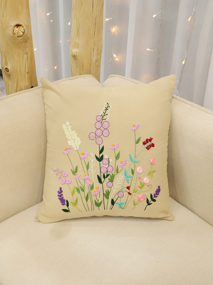 刺绣diy抱枕手工自绣材料初学者绣品丝带靠垫缝纫diy材料套装