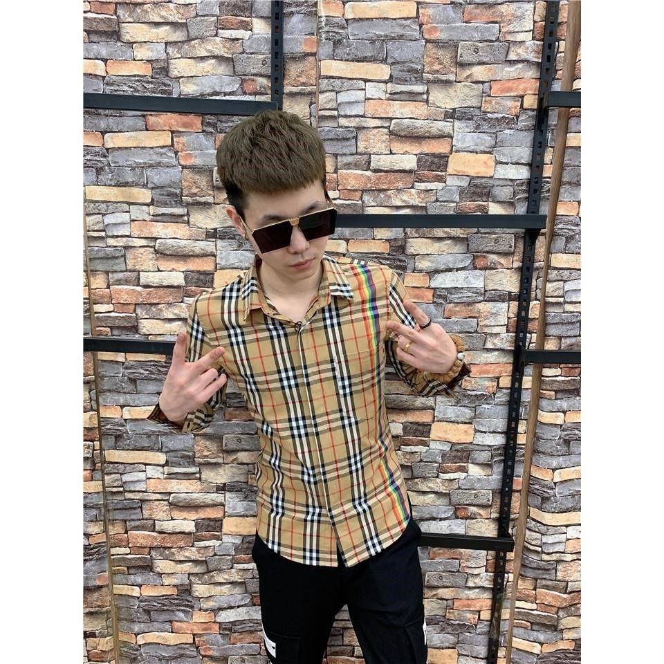 同款衬衫pp春季新款长袖社会精神小伙快手红人衬衫