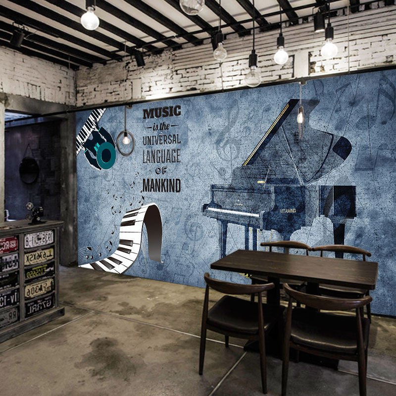 音乐教室背景墙琴行工作室培训班墙面装饰画创意音符定制壁画