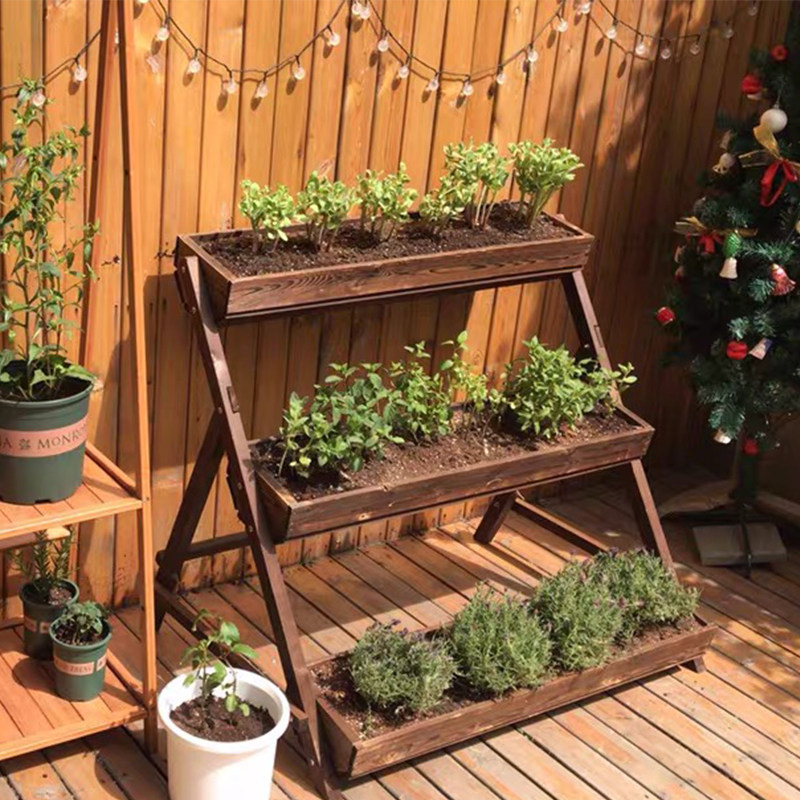 花盆室外防腐多层盆花箱架庭院阳台阶梯落地花架