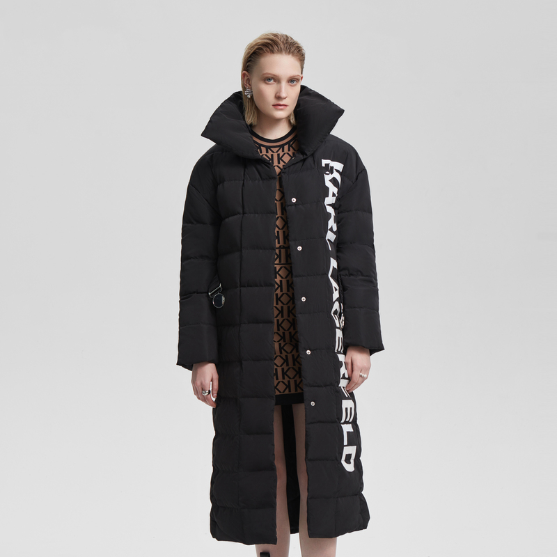 karllagerfeld卡尔拉格斐冬新款长款收腰羽绒服佛爷羽绒服