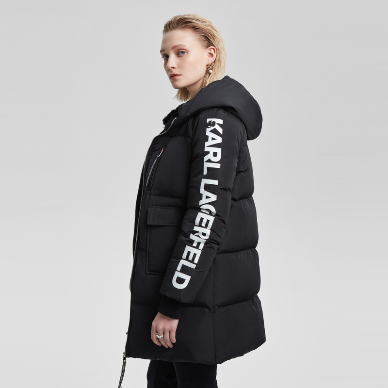 karllagerfeld卡尔拉格斐冬新款中长款连羽绒服佛爷羽绒服