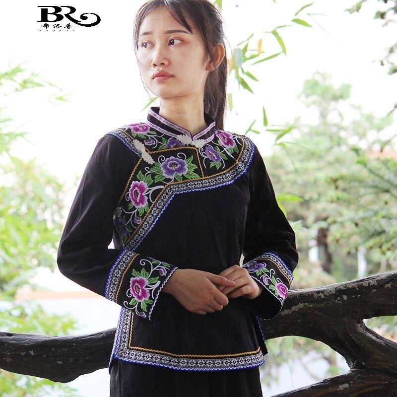 唐装布衣服装贵州少数民族服饰布依上衣民族风修身民族服装