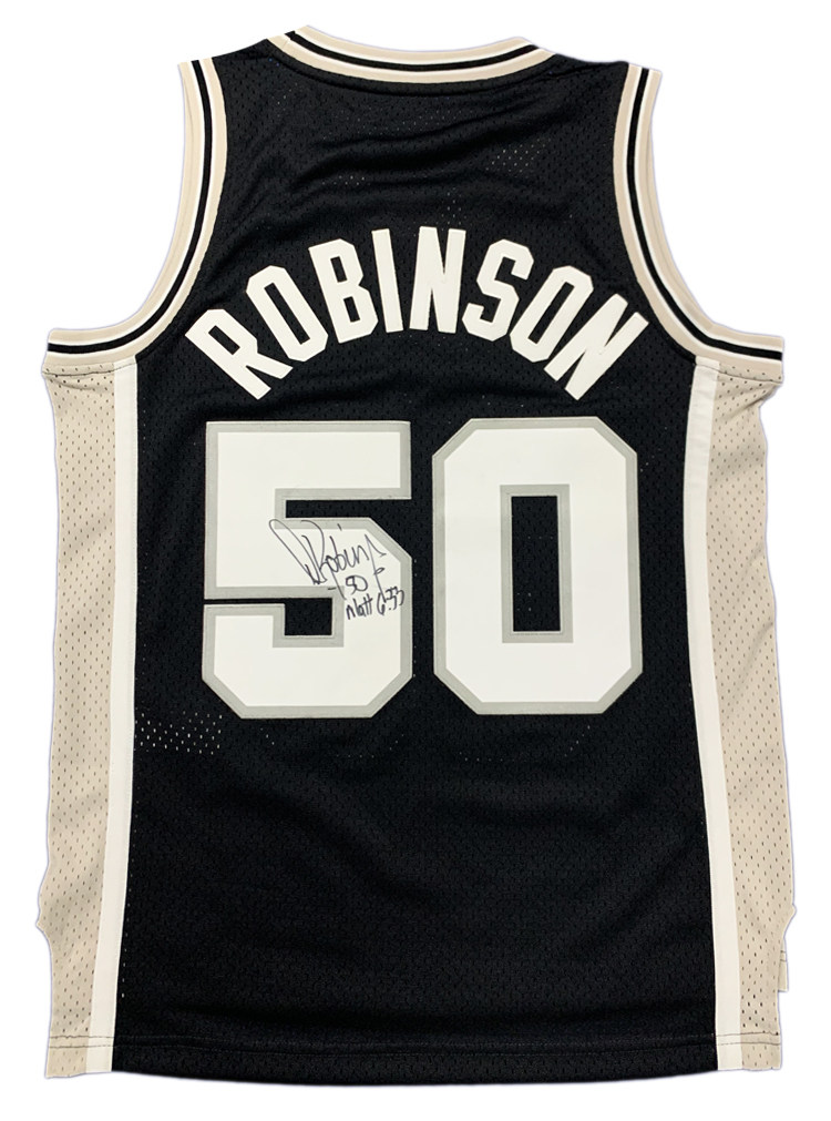 大卫罗宾逊亲笔签名球衣 马刺队50号篮球服 裱框收藏一瞬签名 带 - 爱