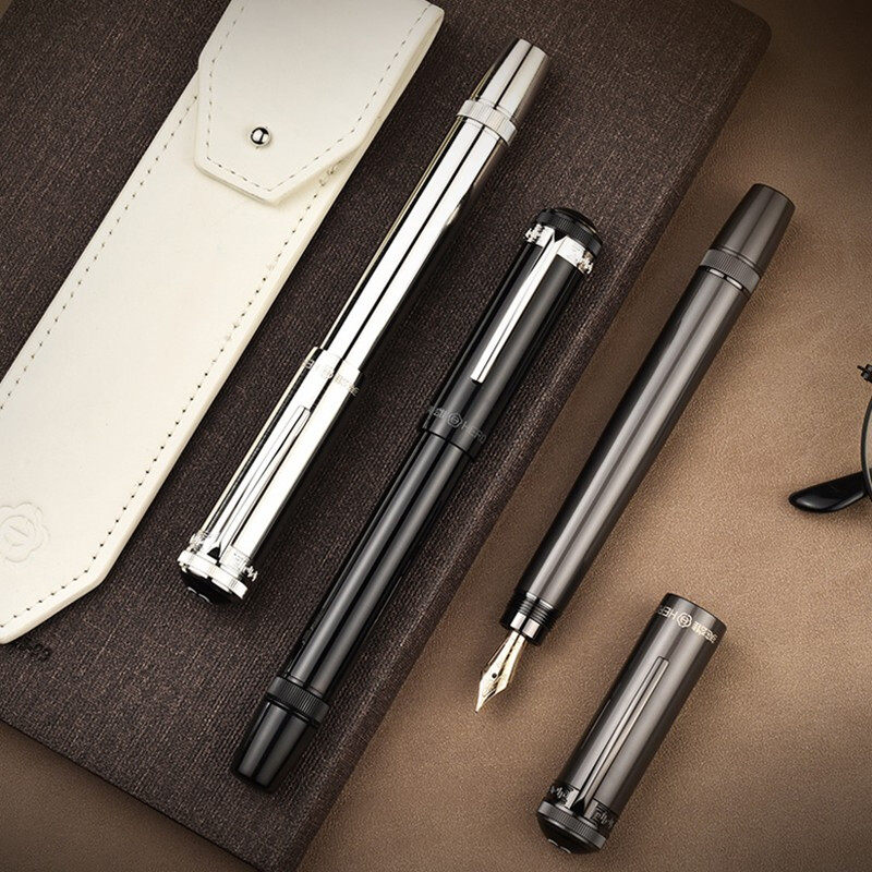 hero书法免费笔头伸缩笔帽旋转吸墨活塞男女钢笔