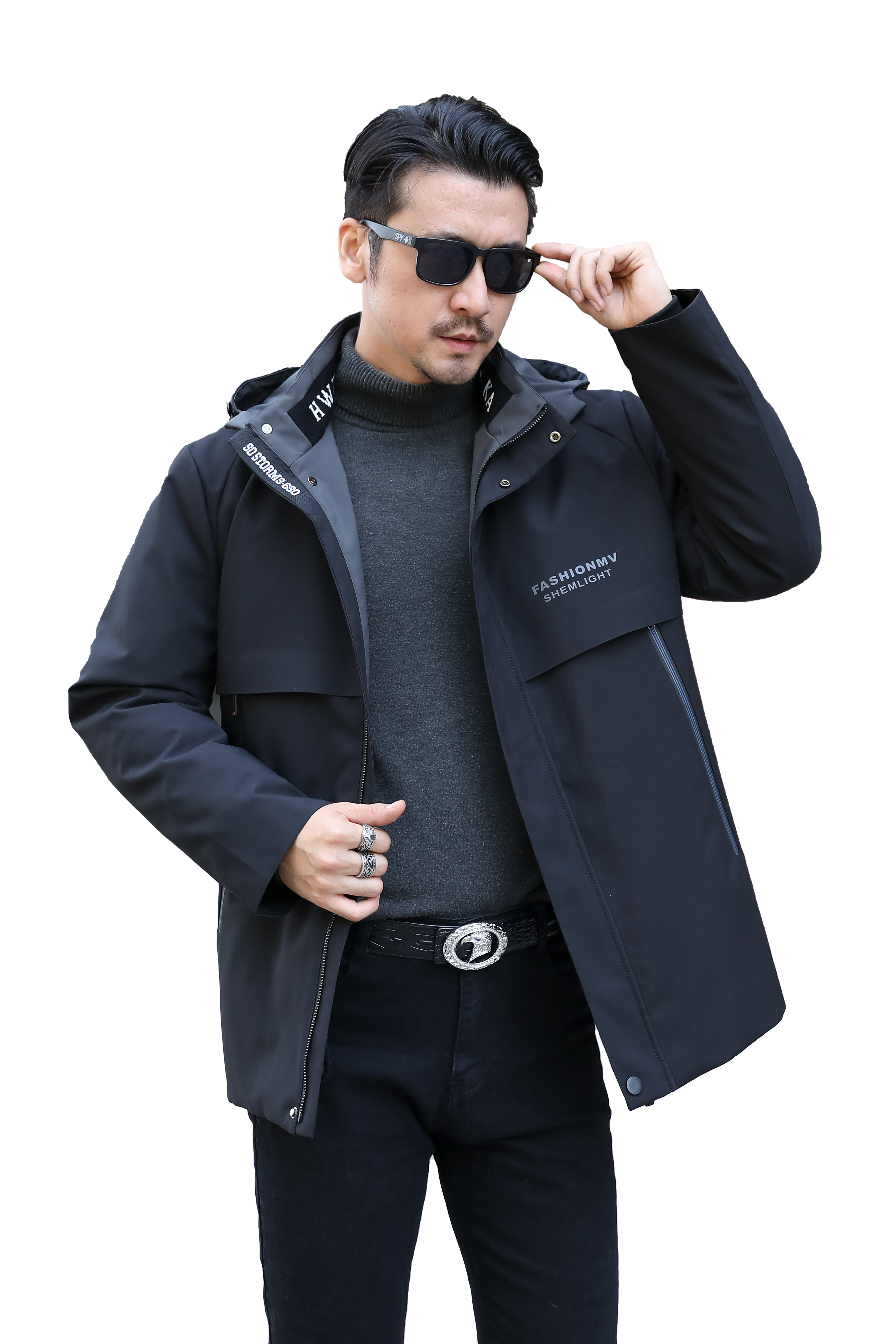 男派克服冬季皮毛一体兔毛内胆皮草可拆卸短款皮衣