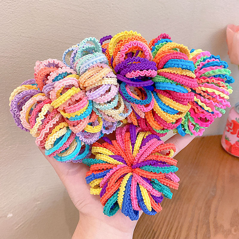 皮筋高弹力可爱橡皮筋弹力不伤发女儿女童头绳花边发饰