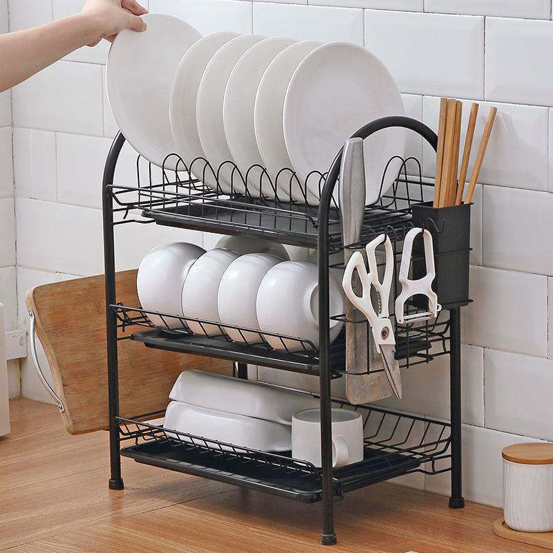 t厨房架子置物架收落地多层碗碟架控水碗架沥水纳架放碗盘餐具用