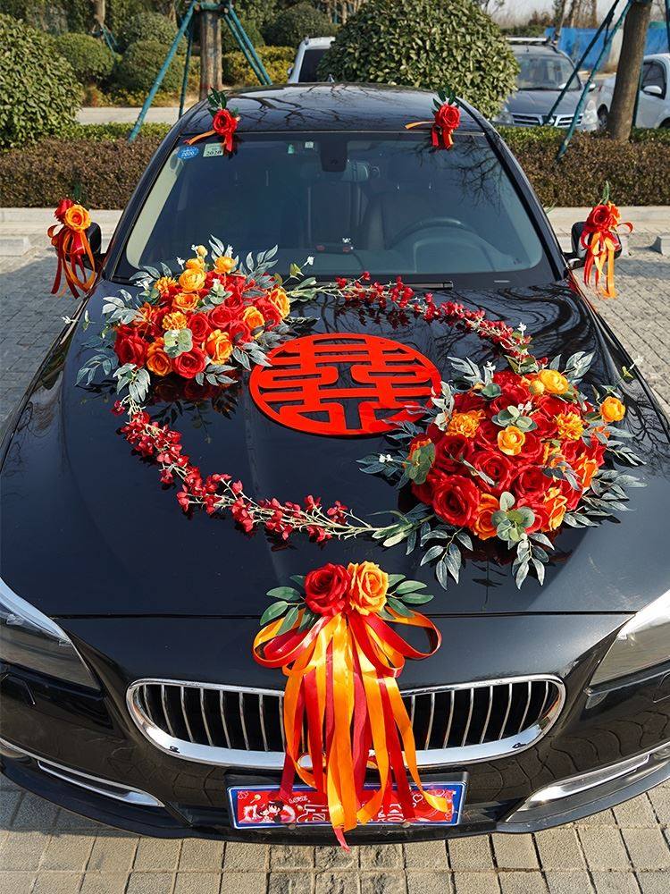 车主车装装饰2021新款全套高级结婚接亲车队婚车鲜花