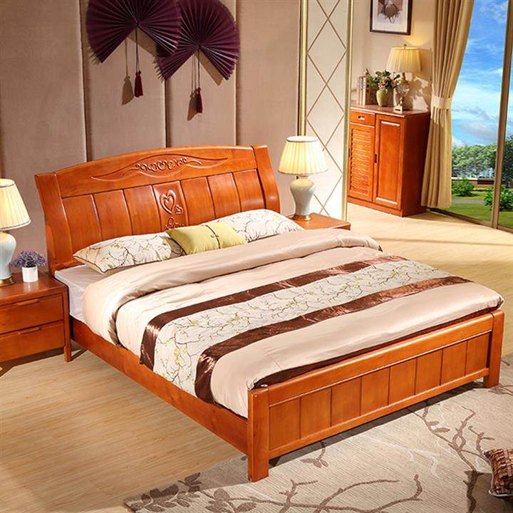 实木木床工厂直销经济型中式木头双人床18米箱式实木床