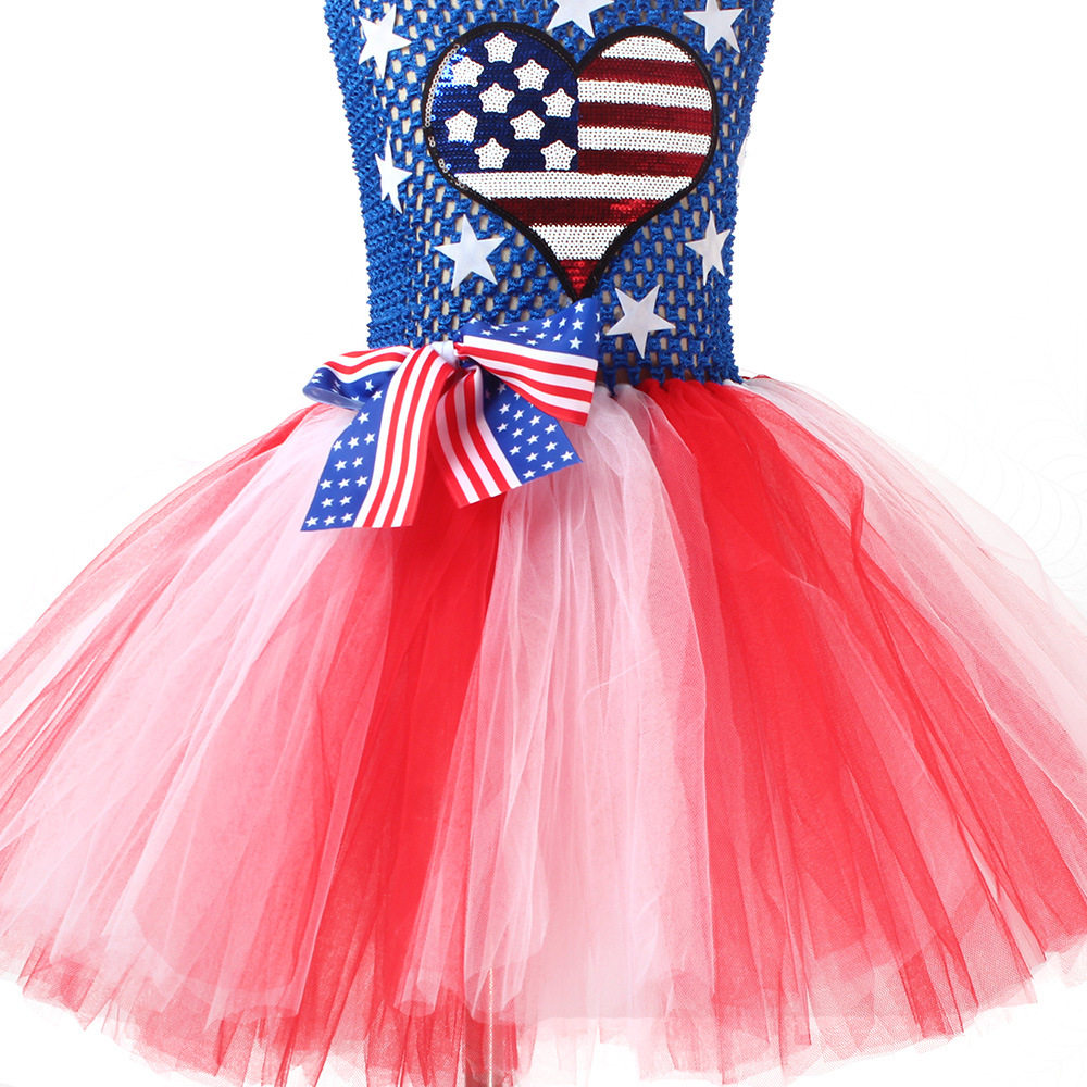 独立日ebay美国国旗连衣裙派对狂欢爱国游行儿童半身裙