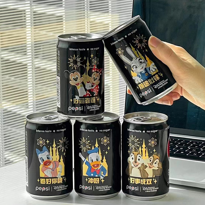 饮料百事可乐2023年迪士尼联名mini收藏罐装卡通盲盒碳酸饮料
