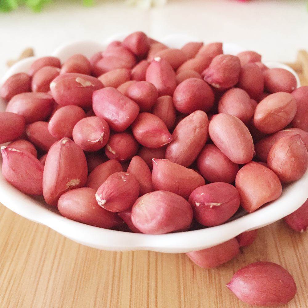 新鲜东北红皮养胃花选扶余当地四粒红生花生米带壳花生果