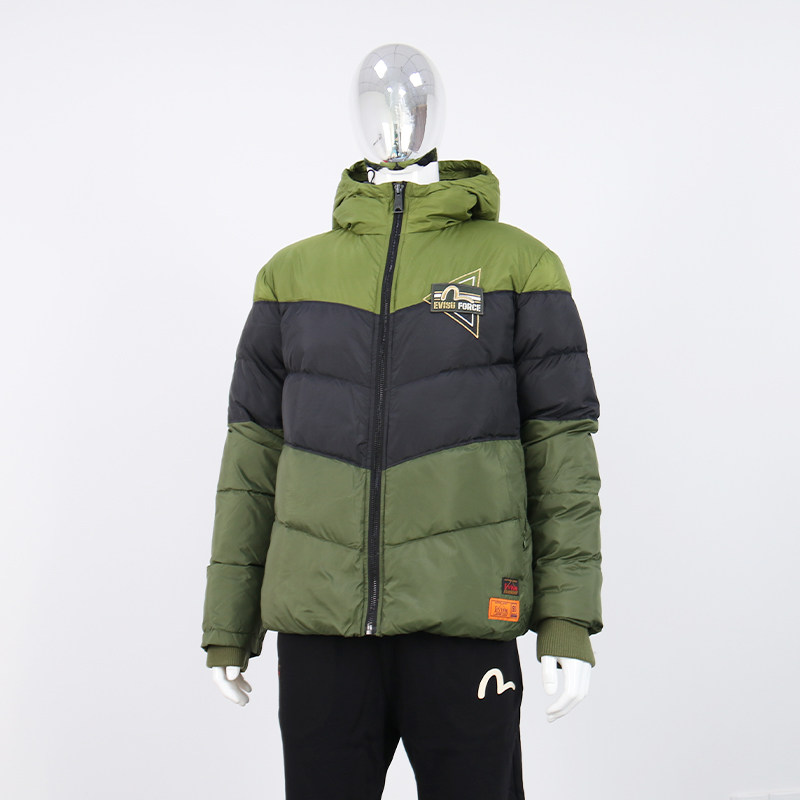 evisu男士标志志军章拼色连帽羽绒服1eahtm9nj711xx运动羽绒服