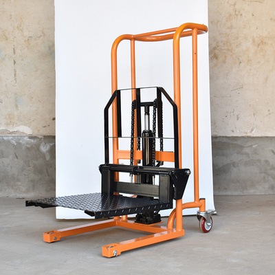 液压新平板升高卸车装卸堆高机叉车升降堆高车手动堆高车