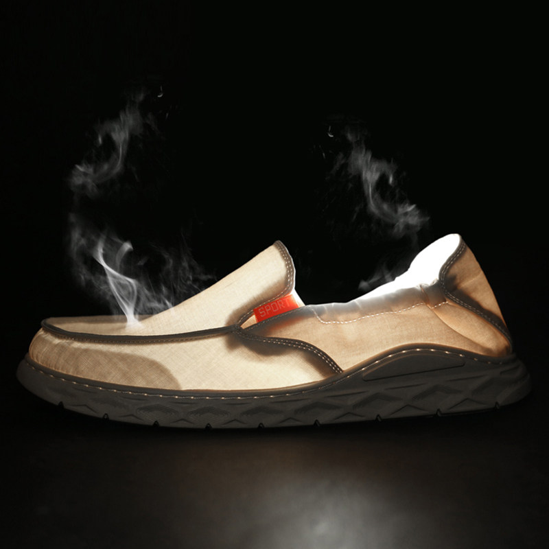 男士豆豆鞋懒人鞋一脚蹬雨伞布鞋休闲男鞋