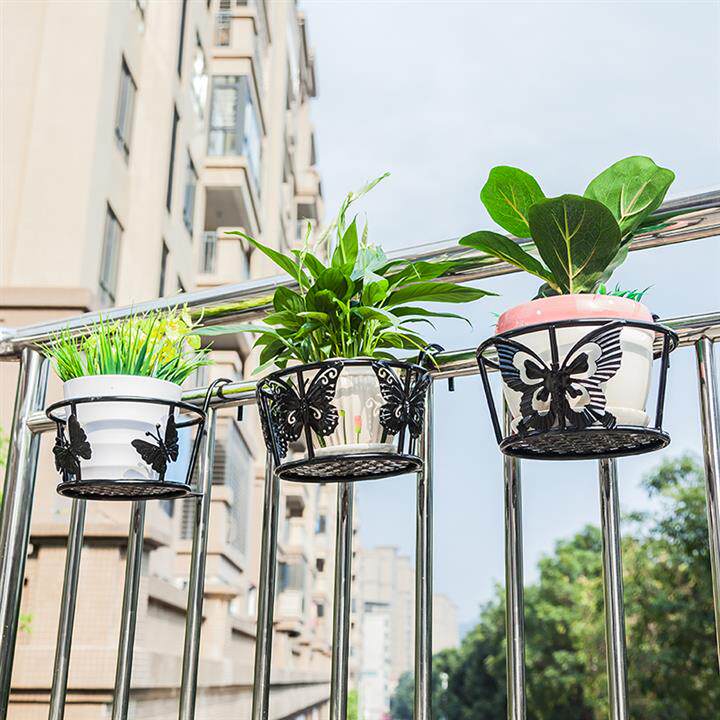 花架阳台悬挂式铁艺护栏花盆挂架蝴蝶栏杆花架子花架