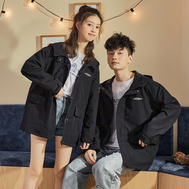 唐狮2022春季新款情侣外套连帽宽松情侣装休闲情侣夹克外套潮流