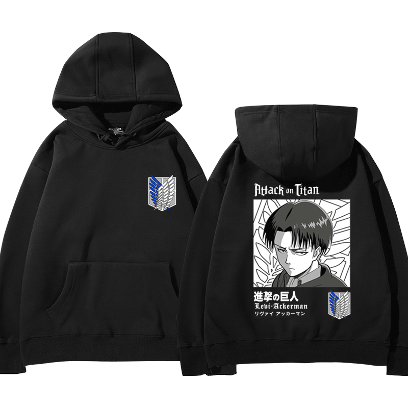 进击巨人衣服自由之翼艾伦三笠利威尔兵长动漫周边连帽卫衣