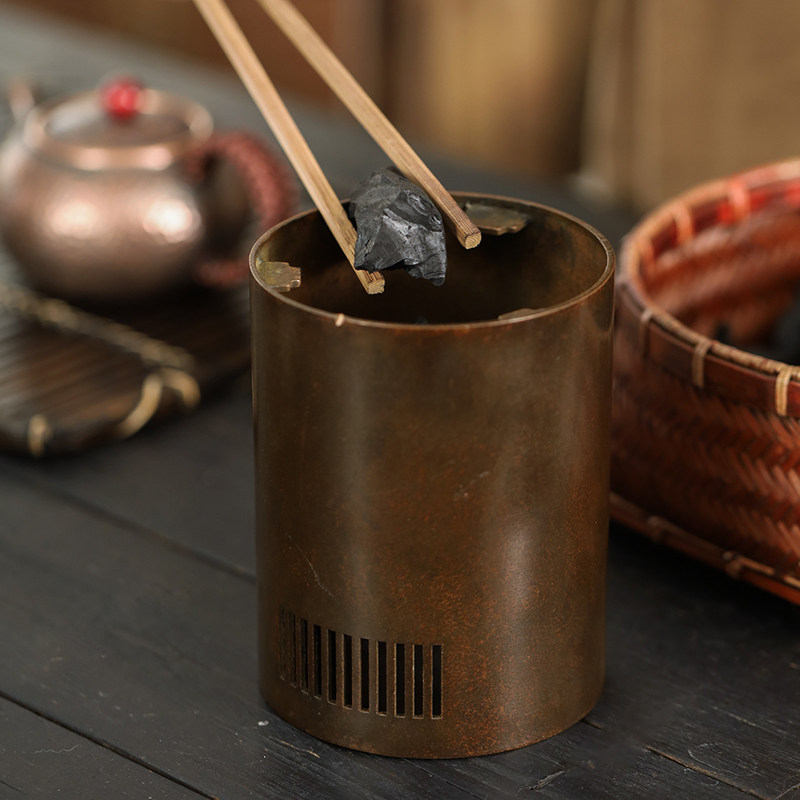 茶炉一纪手工黄铜煮茶炭炉老式潮汕功夫功夫茶茶道