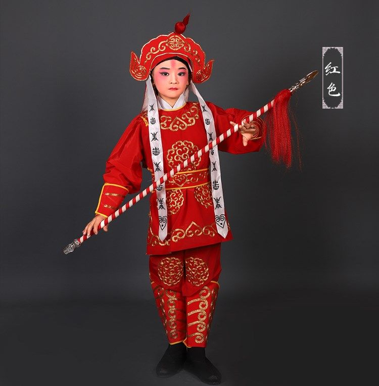 儿童戏装童男兵衣京剧龙套古装舞蹈演出民族服装民族服装