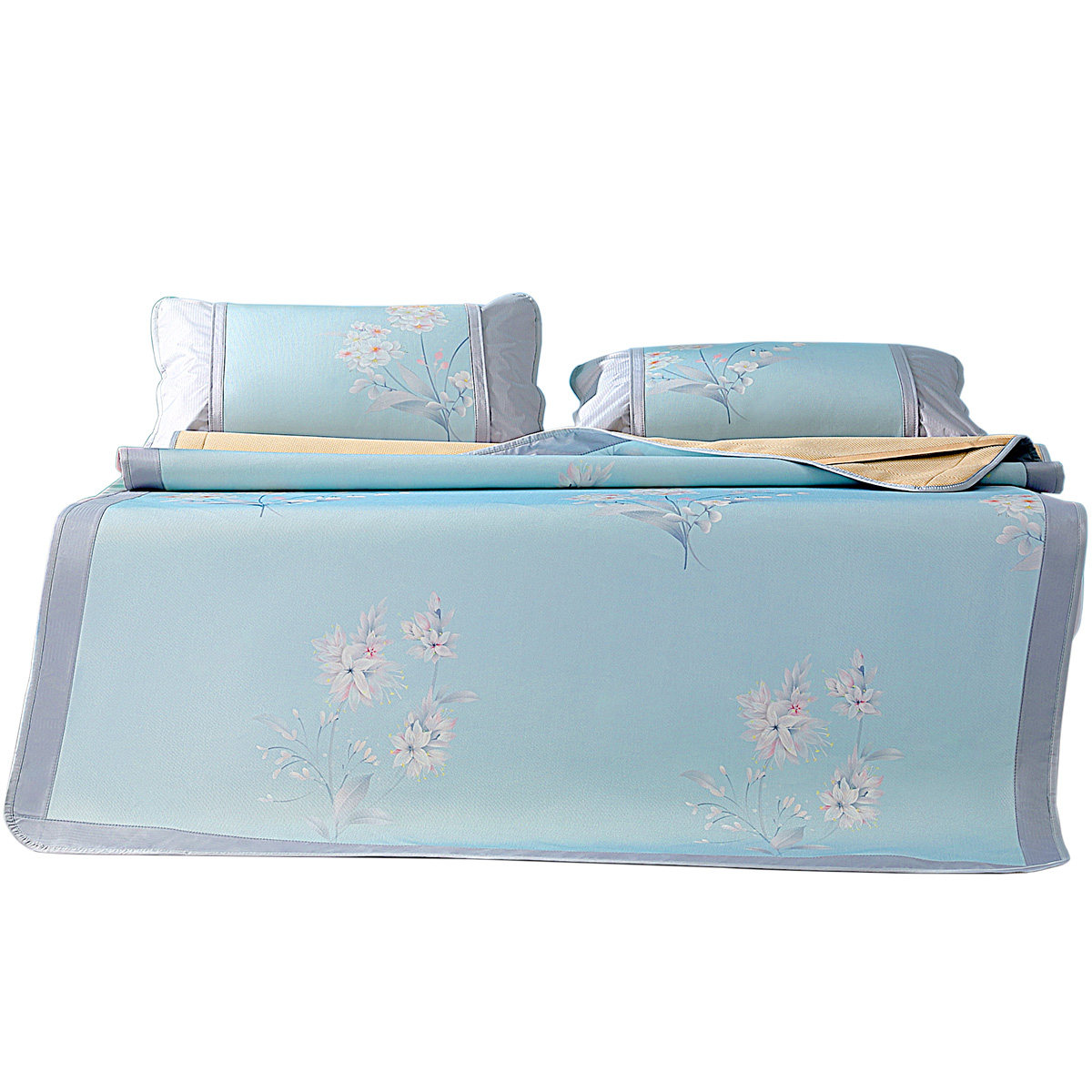 水星家纺官方旗舰店官网正品品梦回花抗菌印花冰丝凉席