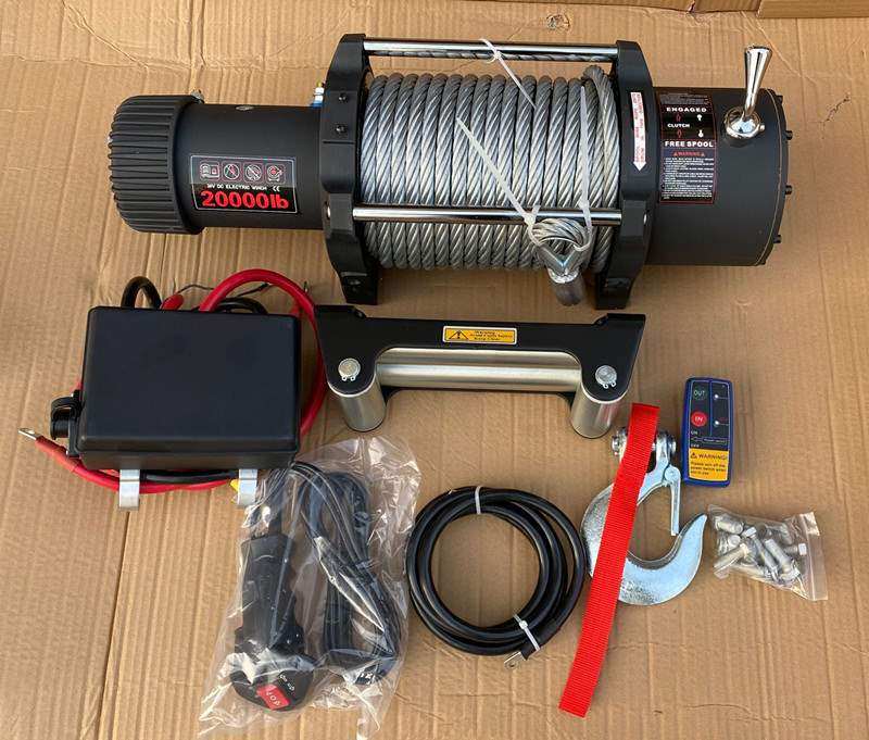 20000磅电动绞盘重型卡车房车越野牵引机卷扬机12v卷扬机