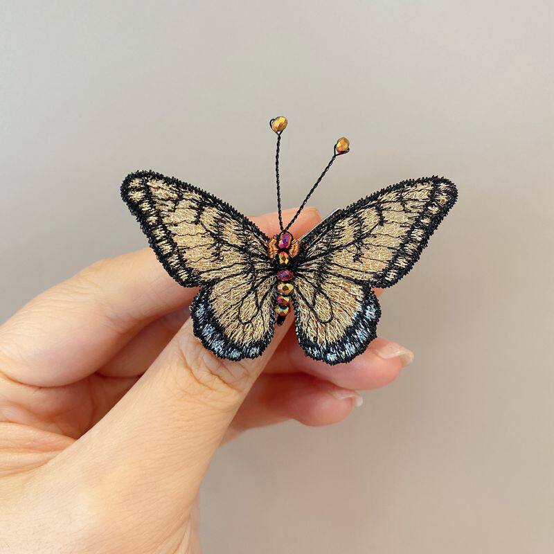 悠家复古手工刺绣蝴蝶胸针优雅气质百搭外套胸针