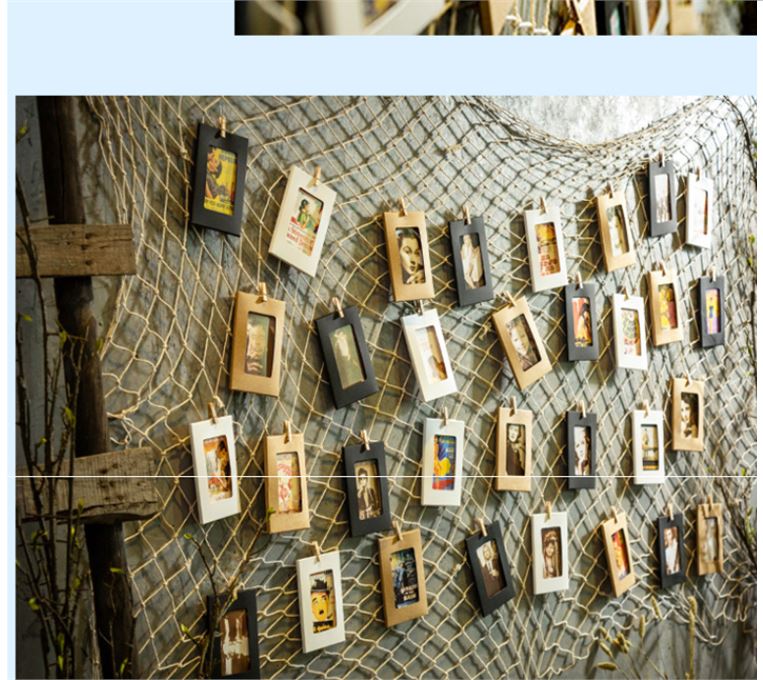 照片装饰网渔网网格吊顶作品diy麻绳幼儿园网子安全网