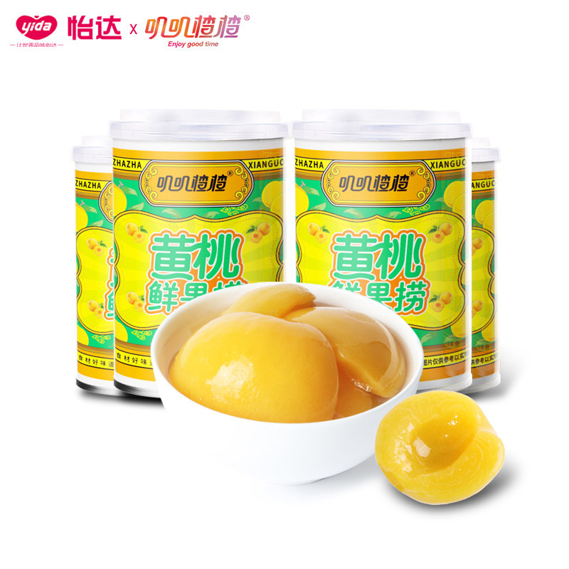 怡达对开黄桃罐头425g4罐